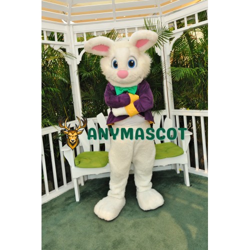 Superb Purple Suit Easter Bunny Mascot Costume