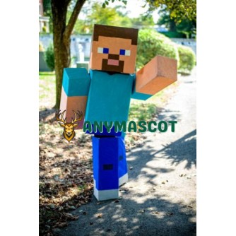 Superb Minecraft Steve Mascot Costume