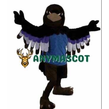 Superb Black Hawk Mascot Costume