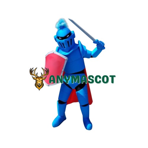 Power Blue Spartan Knight Mascot Costume