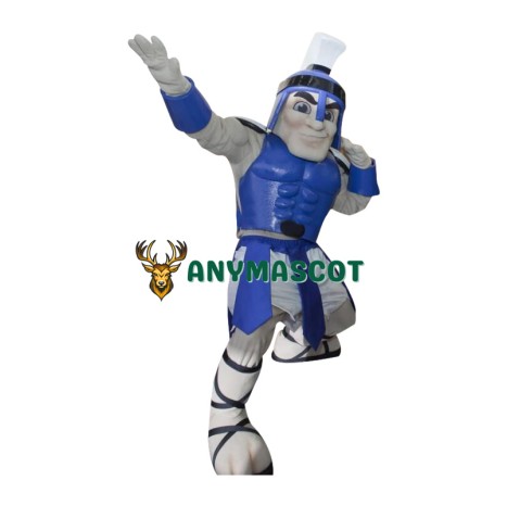 Blue Spartan Knight Mascot Costume