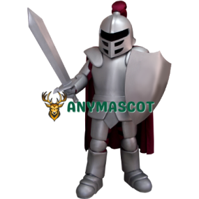 Power Spartan Silver Knight Mascot Costume