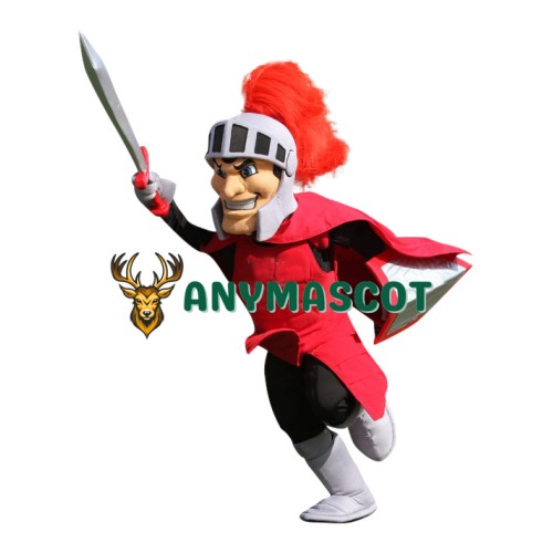 Power Red Spartan Knight Mascot Costume