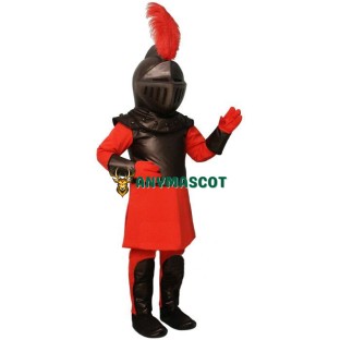 Superb Red & Black Knight Mascot Costume