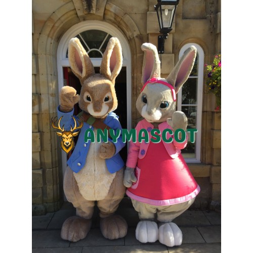 Peter Rabbit & Lily Bobtail Rabbit Mascot Costume