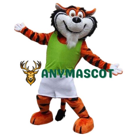 Friendly Adult Tiger Mascot Costume