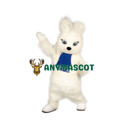 Friendly White Rabbit Mascot Costume