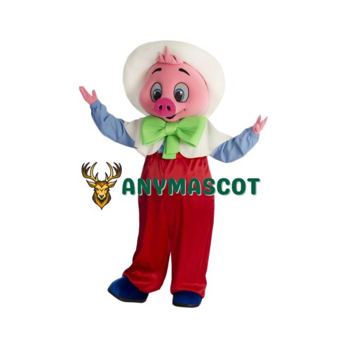 Friendly Pink Pig Mascot Costume