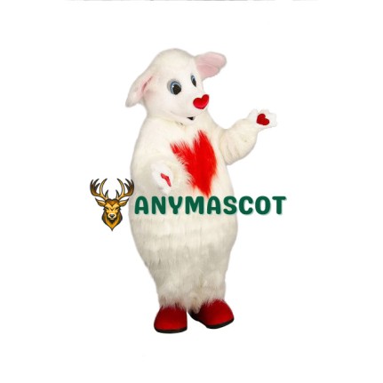 Red Heart Sheep Mascot Costume