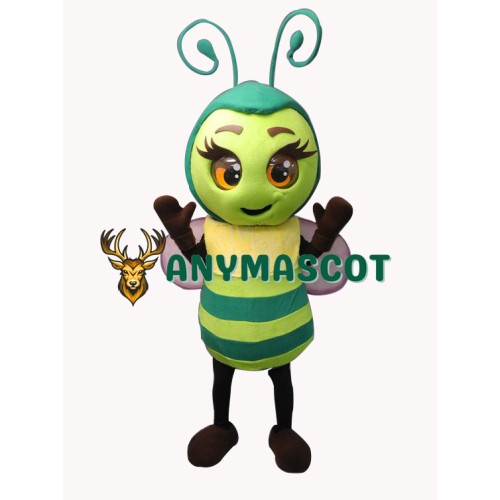 Superb Green Bee Mascot Costume