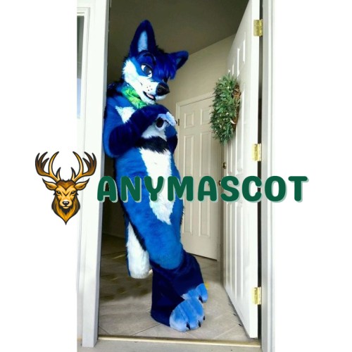 Blue Dog Fox Wolf Realistic Animal Mascot Costume