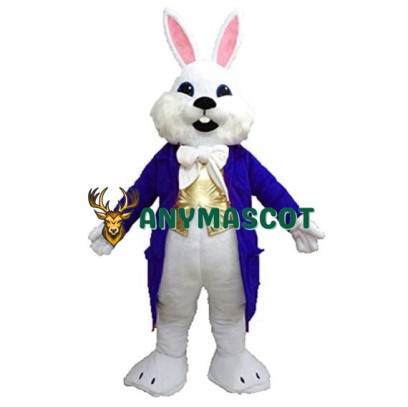 Blue Suit Easter Bunny Mascot Costume Available In US Warehouse