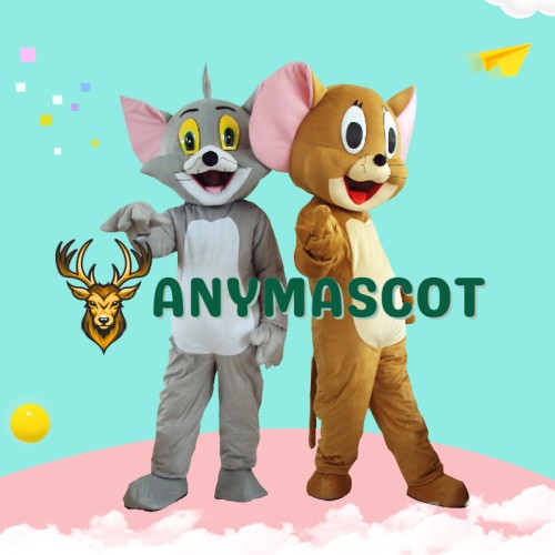 Tom Cat & Jerry Mouse Cartoon Mascot Costume