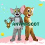 Tom Cat & Jerry Mouse Cartoon Mascot Costume