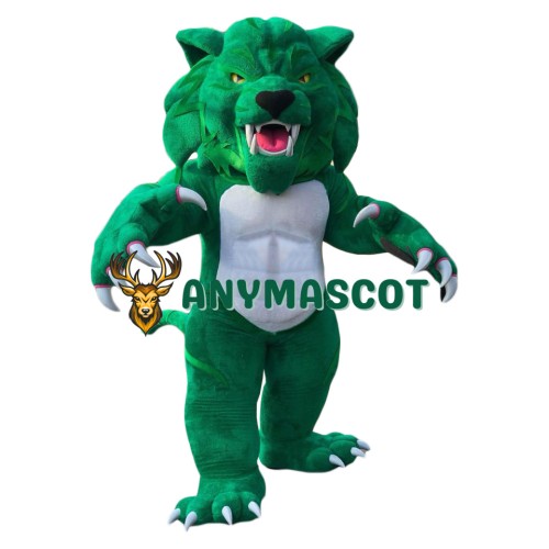 Fierce Green Wildcat Mascot Costume