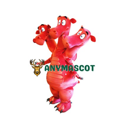 Three Head Dragon Mascot Costume