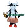 Ballet Dress Cow Mascot Costume