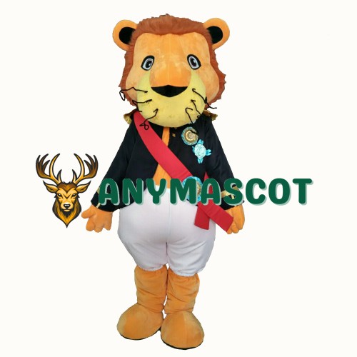 Badge Soldier Lion Mascot Costume