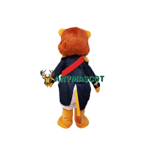 Badge Soldier Lion Mascot Costume