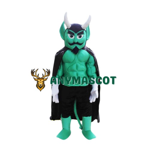 Green Power Muscular Devil Mascot Costume