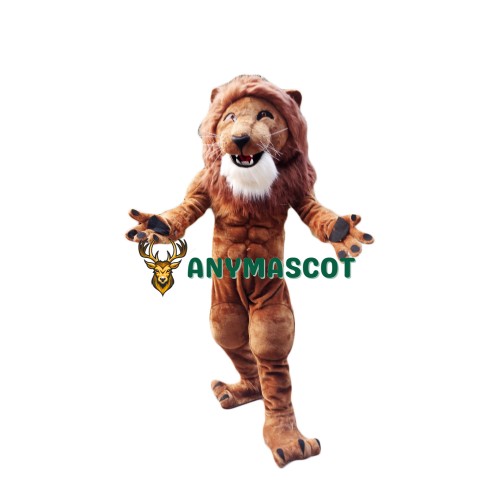 Power Muscular Lion Mascot Costume