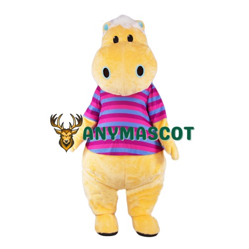 Yellow Hippo Mascot Costume