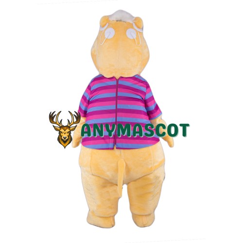 Yellow Hippo Mascot Costume