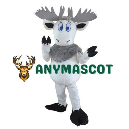 White Moose Mascot Costume