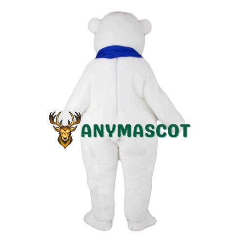 Happy Lightweight Polar Bear Mascot Costume