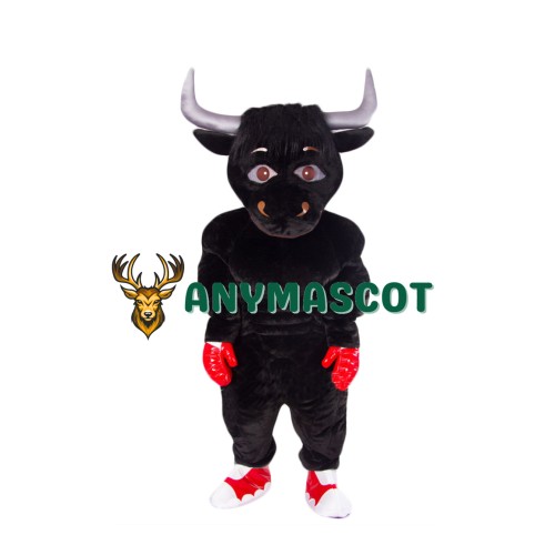Sport Black Bull Mascot Costume
