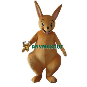 Happy Lightweight Yellow Kangaroo Mascot Costume