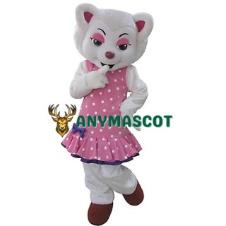 White Beautiful Wolf Mascot Costume