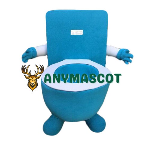 Blue Toilet Mascot Costume