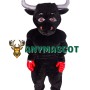 Black Boxing Bull Mascot Costume