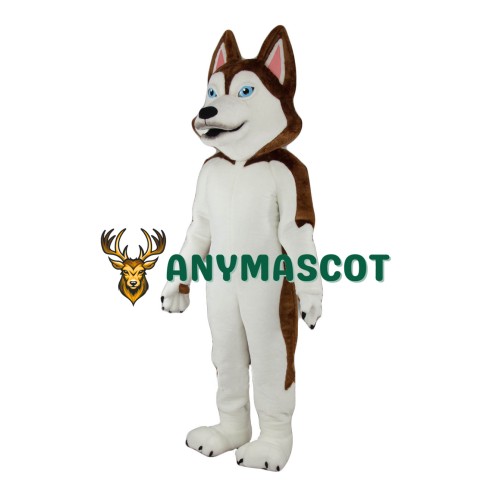 Brown & White Husky Dog Mascot Costume
