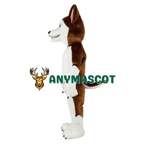 Brown & White Husky Dog Mascot Costume