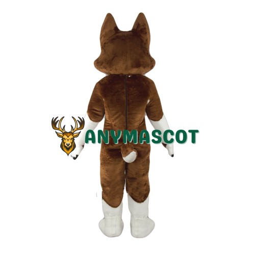 Brown & White Husky Dog Mascot Costume