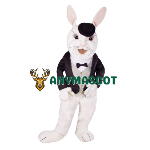 Gentleman's White Rabbit Mascot Costume