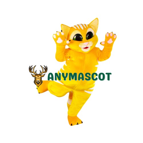 Cute Yellow Cat Mascot Costume