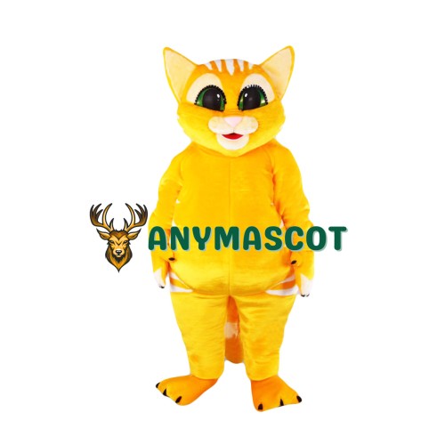 Cute Yellow Cat Mascot Costume