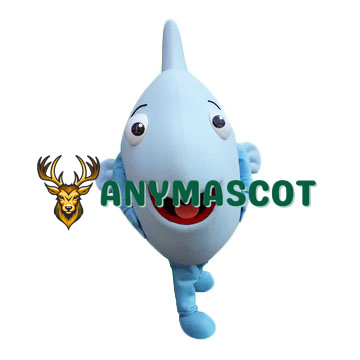 Super Cute Blue Fish Mascot Costume
