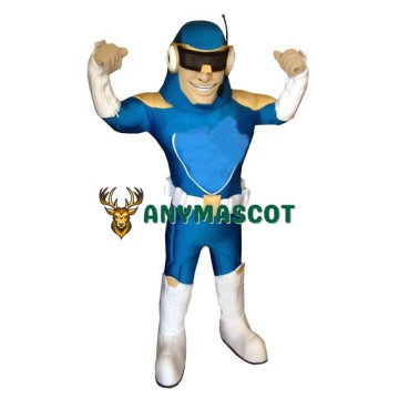 Happy Lightweight Blue Captain Mascot Costume