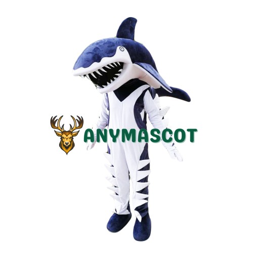 Fierce Blue Shark Mascot Costume