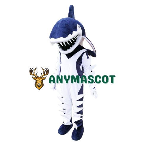 Fierce Blue Shark Mascot Costume