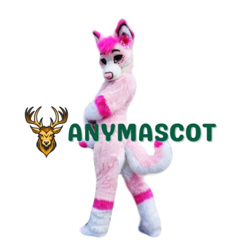 Pink Husky Mascot Costume