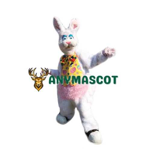 White Furry Rabbit Mascot Costume