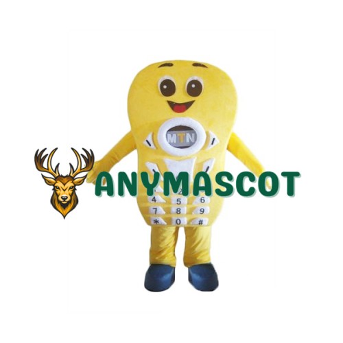 Smiling Yellow Telephone Mascot Costume