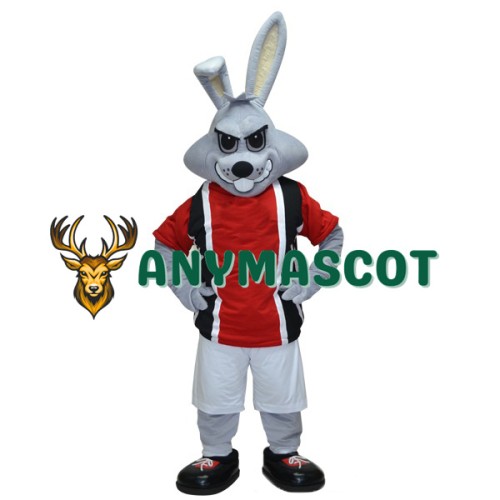Sport Gray Rabbit Mascot Costume