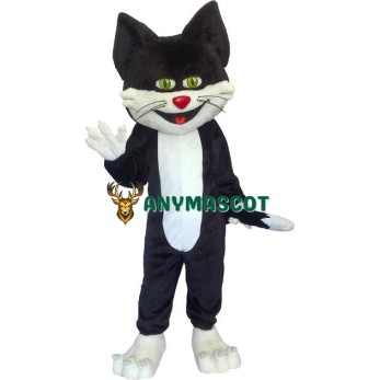 Super Cute Black & White Cat Mascot Costume