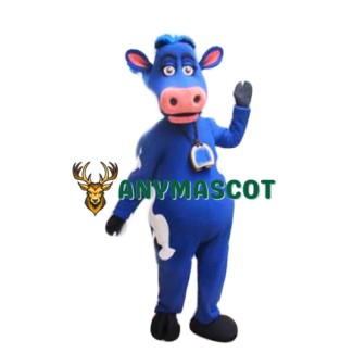 Blue Cow Mascot Costume